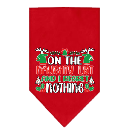 I Regret Nothing Screen Print Bandana Red Size Small