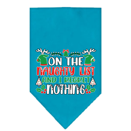 I Regret Nothing Screen Print Bandana Turquoise Size Small