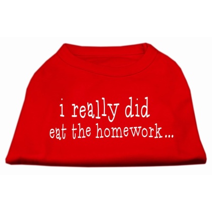 I really did eat the Homework Screen Print Shirt Red L