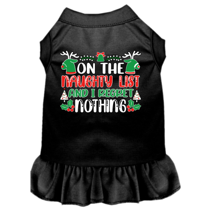 I Regret Nothing Screen Print Dog Dress Black Size XS