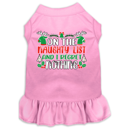 I Regret Nothing Screen Print Dog Dress Light Pink Size XS