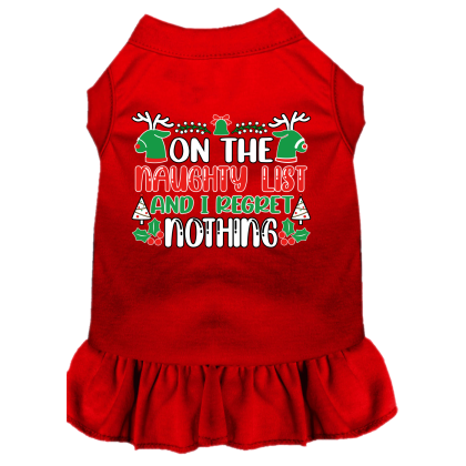 I Regret Nothing Screen Print Dog Dress Red Size XS