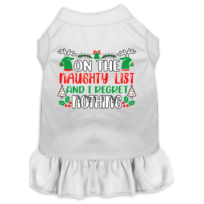 I Regret Nothing Screen Print Dog Dress White Size XS
