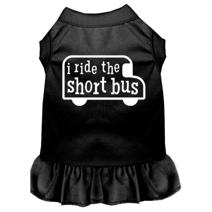 I ride the short bus Screen Print Dress Black 4X (22)
