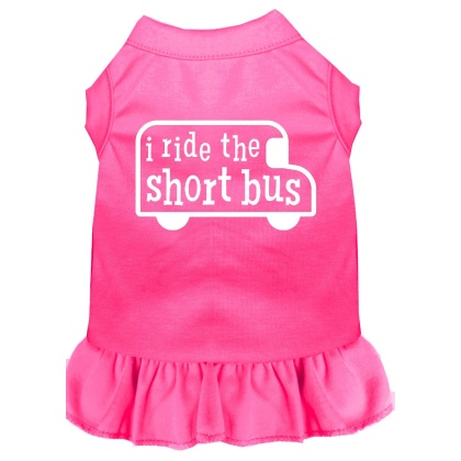 I ride the short bus Screen Print Dress Bright Pink 4X (22)