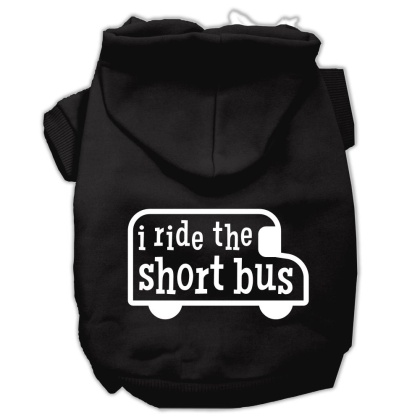 I ride the short bus Screen Print Pet Hoodies Black Size L