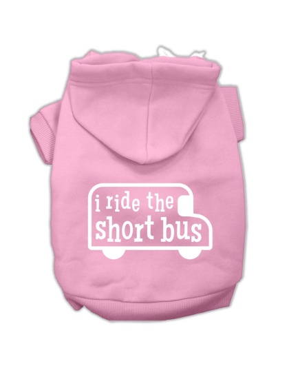 I ride the short bus Screen Print Pet Hoodies Light Pink Size L