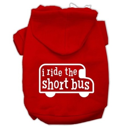 I ride the short bus Screen Print Pet Hoodies Red Size L