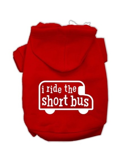 I ride the short bus Screen Print Pet Hoodies Red Size L