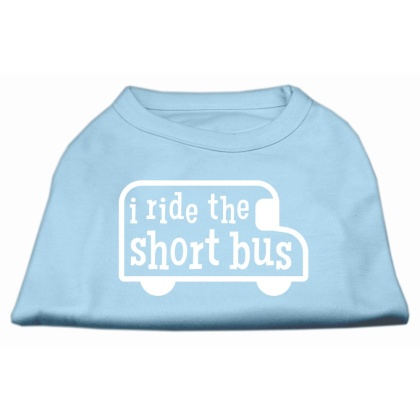 I ride the short bus Screen Print Shirt Baby Blue L
