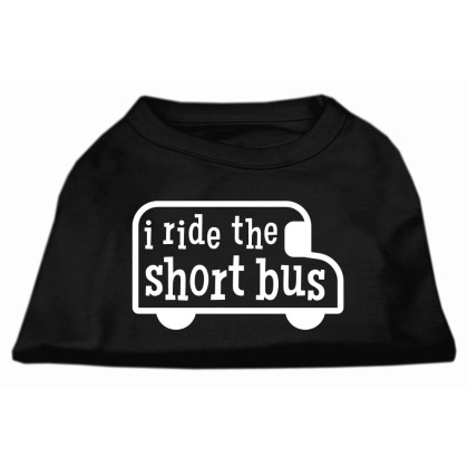 I ride the short bus Screen Print Shirt Black L