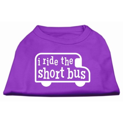 I ride the short bus Screen Print Shirt Purple L
