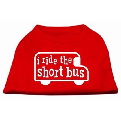 I ride the short bus Screen Print Shirt Red L