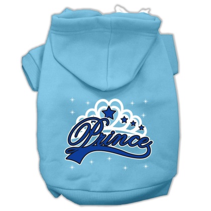 I'm a Prince Screen Print Pet Hoodies Baby Blue Size Lg