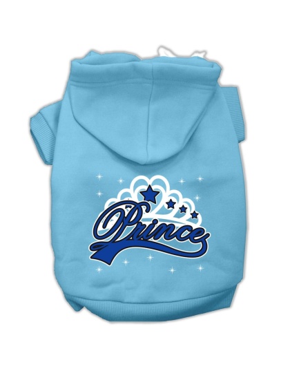 I'm a Prince Screen Print Pet Hoodies Baby Blue Size Lg