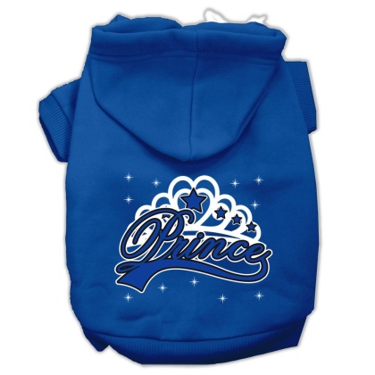 I'm a Prince Screen Print Pet Hoodies Blue Size Lg