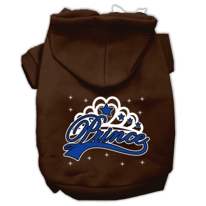 I'm a Prince Screen Print Pet Hoodies Brown Size Lg