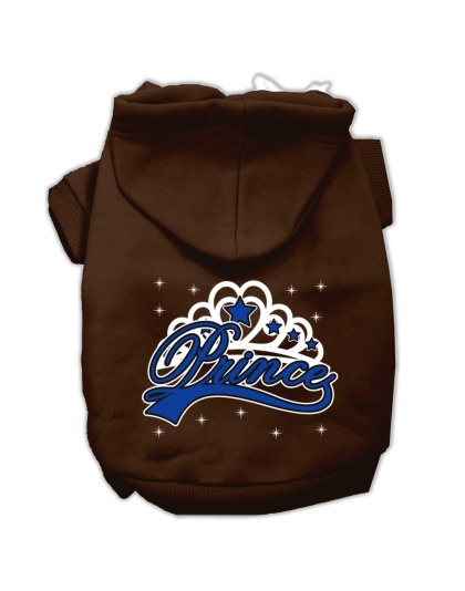 I'm a Prince Screen Print Pet Hoodies Brown Size Lg