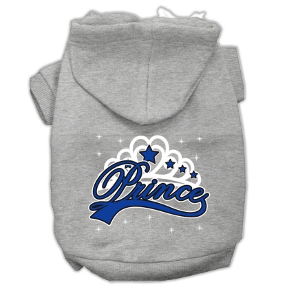 I'm a Prince Screen Print Pet Hoodies Grey Size Lg