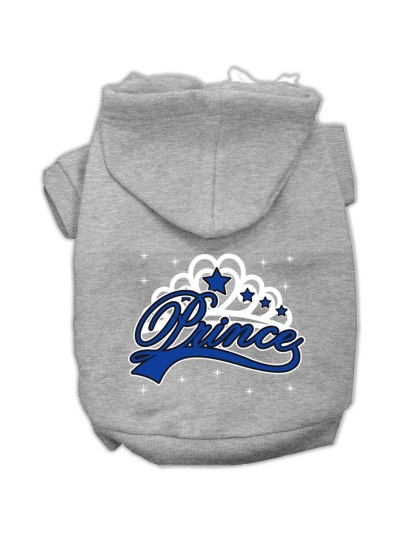 I'm a Prince Screen Print Pet Hoodies Grey Size Lg