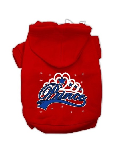 I'm a Prince Screen Print Pet Hoodies Red Size Lg