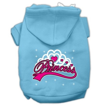 I'm a Princess Screen Print Pet Hoodies Baby Blue Size Lg