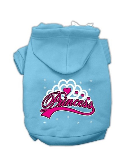 I'm a Princess Screen Print Pet Hoodies Baby Blue Size Lg