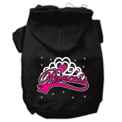 I'm a Princess Screen Print Pet Hoodies Black Size Lg