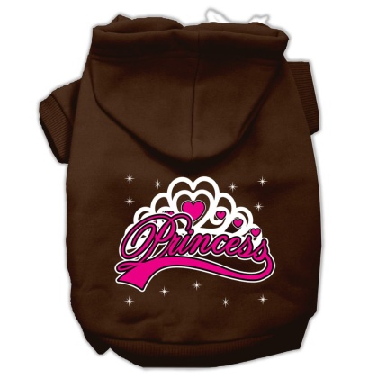 I'm a Princess Screen Print Pet Hoodies Brown Size Lg