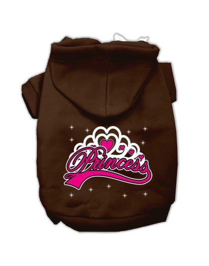 I'm a Princess Screen Print Pet Hoodies Brown Size Lg