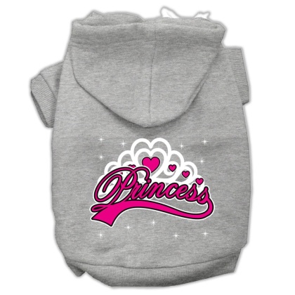 I'm a Princess Screen Print Pet Hoodies Grey Size Lg