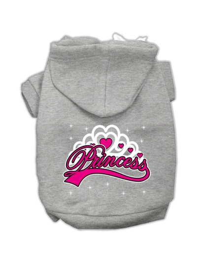 I'm a Princess Screen Print Pet Hoodies Grey Size Lg