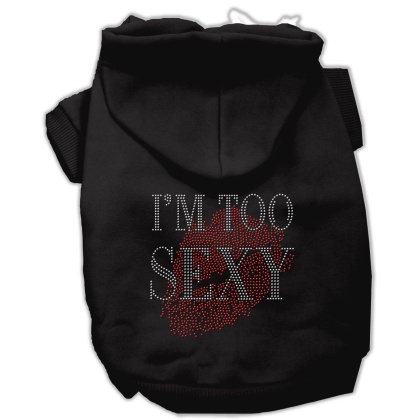 I'm Too Sexy Rhinestone Hoodies Black L