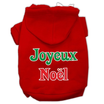 Joyeux Noel Screen Print Pet Hoodies Red Size L