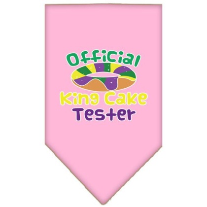 King Cake Taster Screen Print Mardi Gras Bandana Light Pink Large