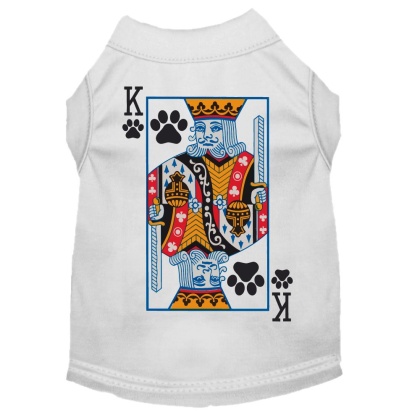 King of Clubs Costume Screen Print Dog Shirt White Size XS