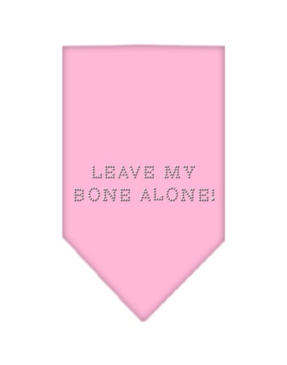 Leave My Bone Alone Rhinestone Bandana Light Pink Large