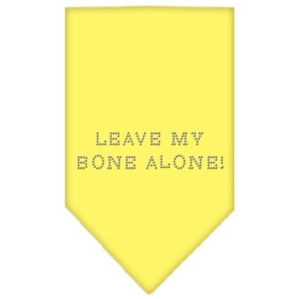 Leave My Bone Alone Rhinestone Bandana Yellow Large