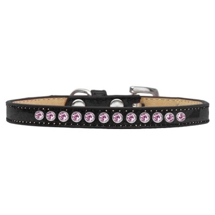 Light Pink Crystal Size 10 Black Puppy Ice Cream Collar
