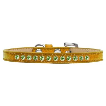 Lime Green Crystal Size 10 Gold Puppy Ice Cream Collar