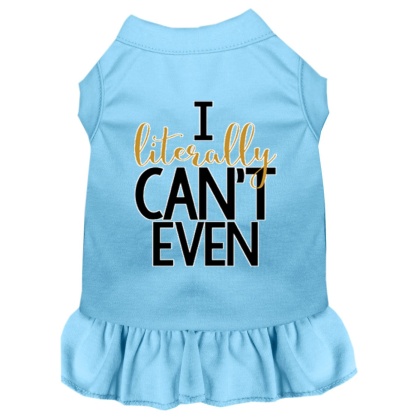 Literally Can't Even Screen Print Dog Dress Baby Blue 4X (22)