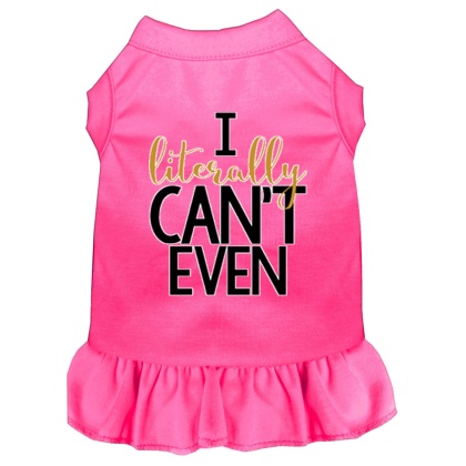 Literally Can't Even Screen Print Dog Dress Bright Pink 4X (22)