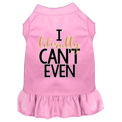 Literally Can't Even Screen Print Dog Dress Light Pink 4X (22)