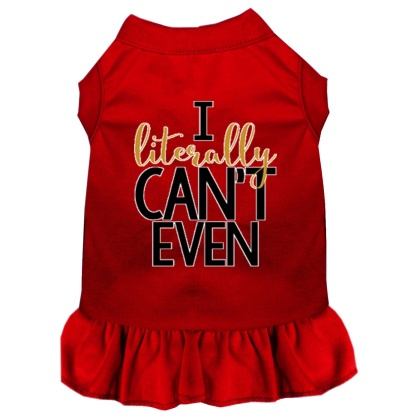 Literally Can't Even Screen Print Dog Dress Red 4X (22)