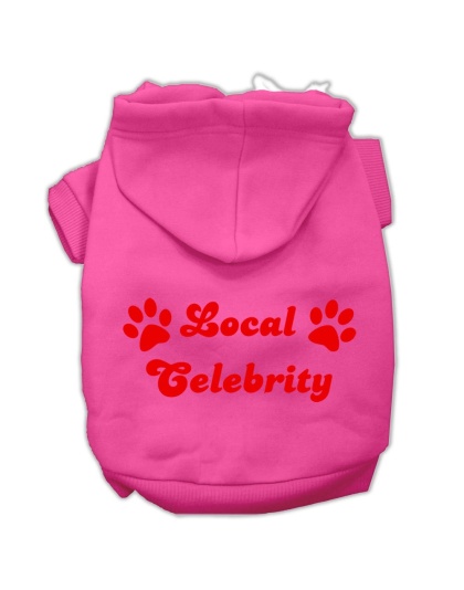 Local Celebrity Screen Print Pet Hoodies Bright Pink Size Lg