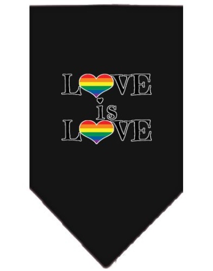 Love is Love Screen Print Bandana Black Large