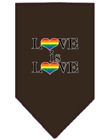 Love is Love Screen Print Bandana Cocoa Large