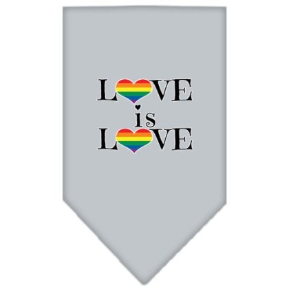 Love is Love Screen Print Bandana Grey Large