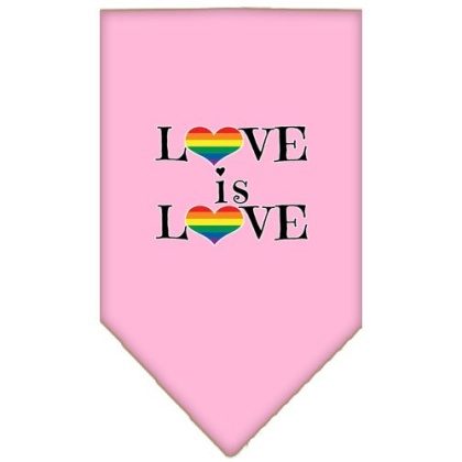 Love is Love Screen Print Bandana Light Pink Large