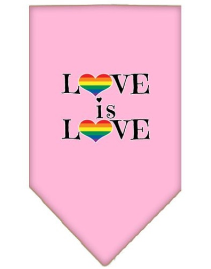 Love is Love Screen Print Bandana Light Pink Large